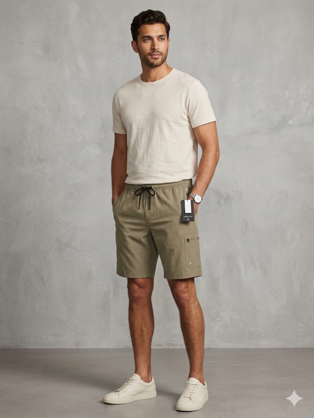 Kenneth Cole Men's Cargo Drawstring Atlantic Shorts Size XL NWT